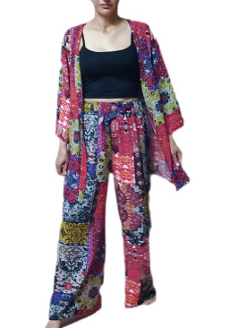 Premium Desenli Dokuma  Kimono Takım